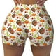 thumbnail image 2 of Balery Holiday Thanksgiving Turkey Pantalones cortos de entrenamiento estampados para mujer, sin costuras, ajustados, para gimnasio, yoga, correr, deportes, ejercicio activo, fitness.-Large, 2 of 8