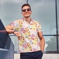thumbnail image 6 of Balery Colorful Floral Printed Men’s Short Sleeve Polo Shirt, Midweight Men's Shirt,Golf Polo shirts -3X-Large, 6 of 8