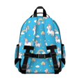 thumbnail image 3 of Unicorn and Balloon Blue Pattern Cute School Backpack Bag for School with Padded Back and Adjustable Shoulder Straps 15.25"x11.5"x5.25", 3 of 5