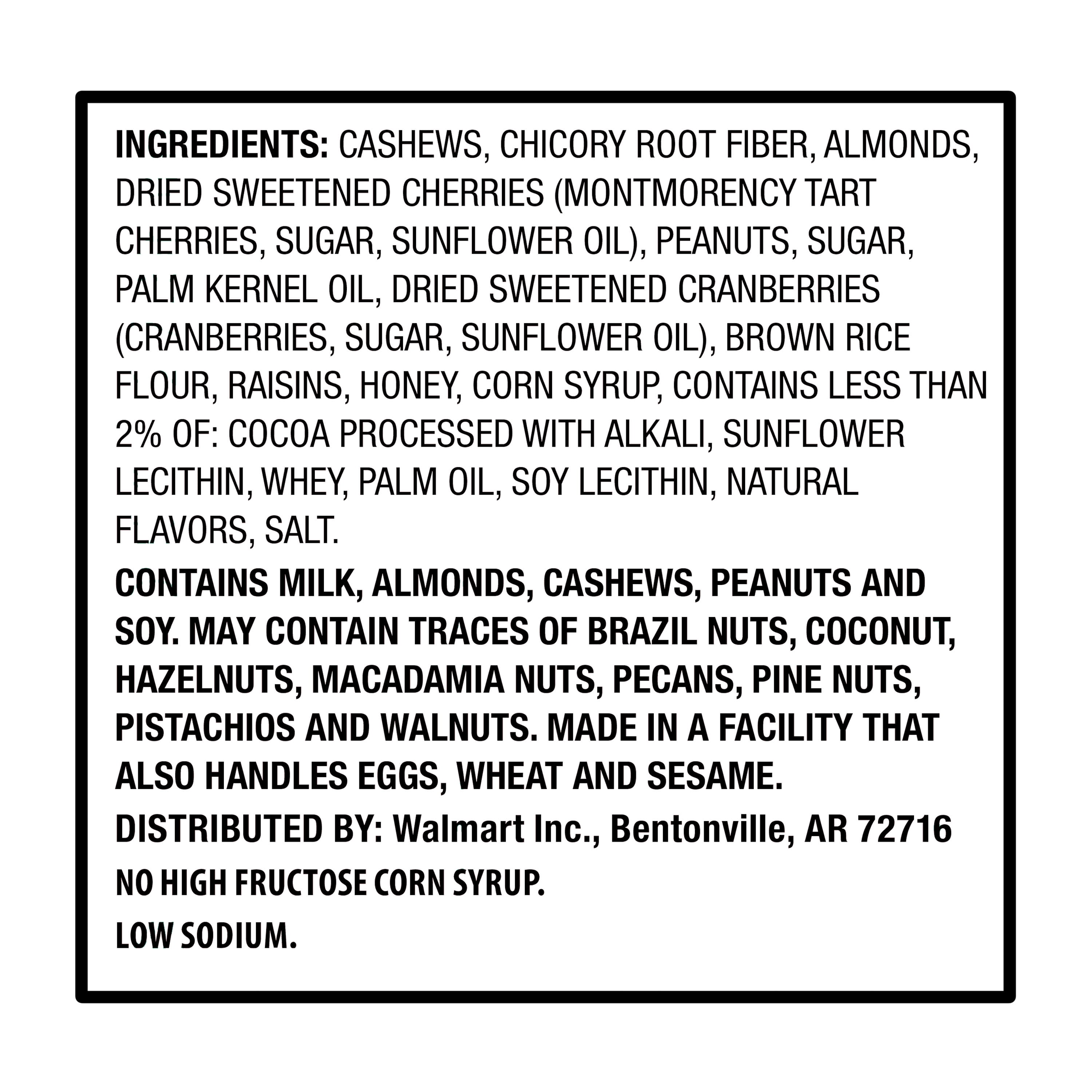 Great Value Dark Chocolatey Cherry Cashew Nut Bar, 1.4 oz, 6 Count