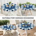 thumbnail image 7 of Blue Tie Dye Flower Mandala Pattern Round Fitted Tablecloth with Elastic Edge,Dining Table Cover Waterproof,Outdoor Round Tablecloth for Camping,Dining,Indoor and Outdoor, 7 of 7
