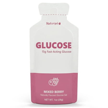 Glucose Liquid Gel, 30 Packets, Berry - 15g Fast-Acting Glucose to Raise Low Blood Sugar