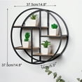 Industrial Style Wood Iron Craft Round Wall Shelf Display Rack Storage ...