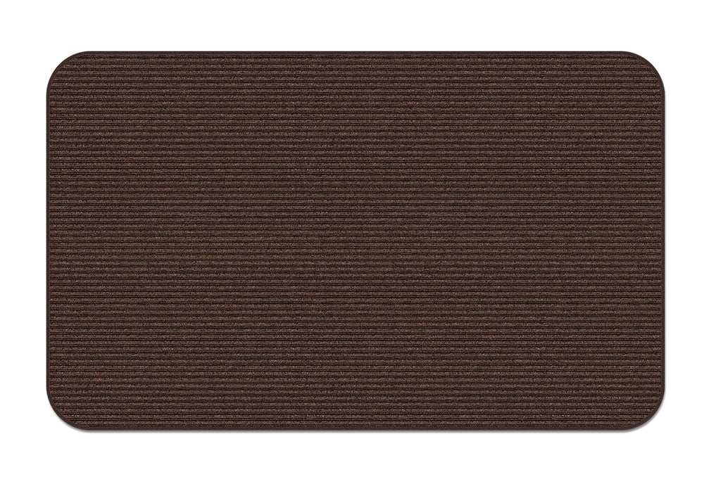 Indoor/Outdoor Double-Ribbed Carpet Area Rug with Skid-Resistant Rubber ...