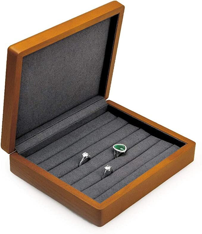 Oirlv Solid Wood Ring Jewelry Box Organizer for Earrings Jewelry Drawer