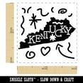 thumbnail image 2 of Kentucky State with Text Swirls Self-Inking Rubber Stamp Ink Stamper - Blue Ink - Small 1 Inch, 2 of 7