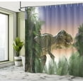 thumbnail image 4 of Ambesonne Jurassic Shower Curtain, Dinosaur in the Jungle, 69"Wx75"L, Green Blue Peach, 4 of 4