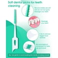 thumbnail image 2 of 220 PCS Dental Floss Picks, Soft Silicone interdental Brush, Floss Picks for Teeth, Toothpicks Brush Between Teeth, Tooth Flossing Brush with Case, Disposable for Teeth Cleaning, Green Color, 2 of 4