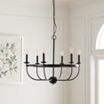 thumbnail image 5 of SAFAVIEH Lannan 6-Light Modern Black Steel Chandelier, 5 of 6