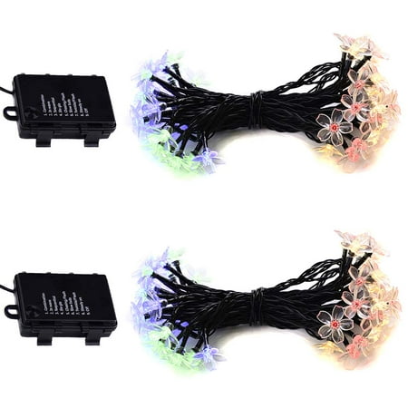 Decorative Led Lights For Home Abba Patio LED String Lights Battery Powered, 23ft 50 LEDs Decorative Fairy Lights Waterproof with 8 Modes & Timer Function, Multicolor, Set of 2 ()