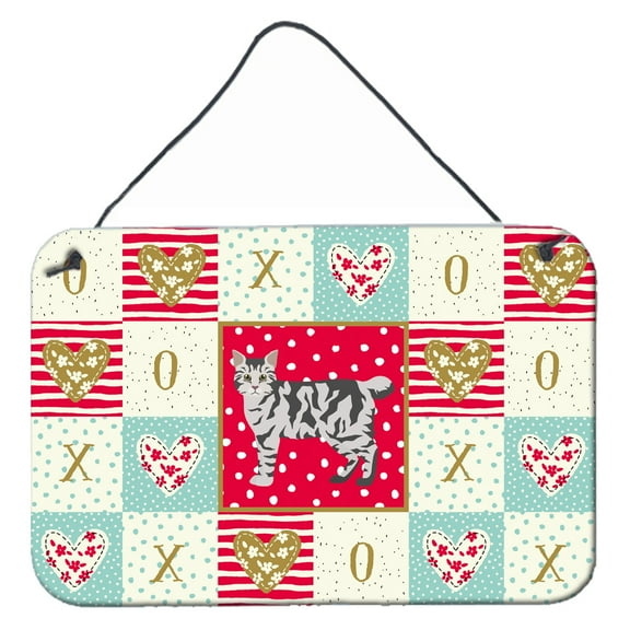 Carolines Treasures CK5544DS812 American Bobtail 1 Cat Love Wall or Door Hanging Prints 8x12 multicolor