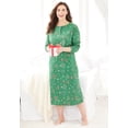 thumbnail image 5 of Dreams & Co. Plus Size Long-Sleeve Henley Print Sleepshirt, 5 of 6