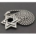 thumbnail image 3 of HOOUN 20''-32'' Stainless steel Large jewish star of David Necklace Pendant Rolo Chain-28 inch, 3 of 3