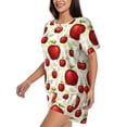 thumbnail image 2 of Bixox Women's Fruit Apples Printed Pajama Set 2 Piece Lounge Set Top and Shorts Soft Pajamas, Shorts with Pockets, 2 of 7