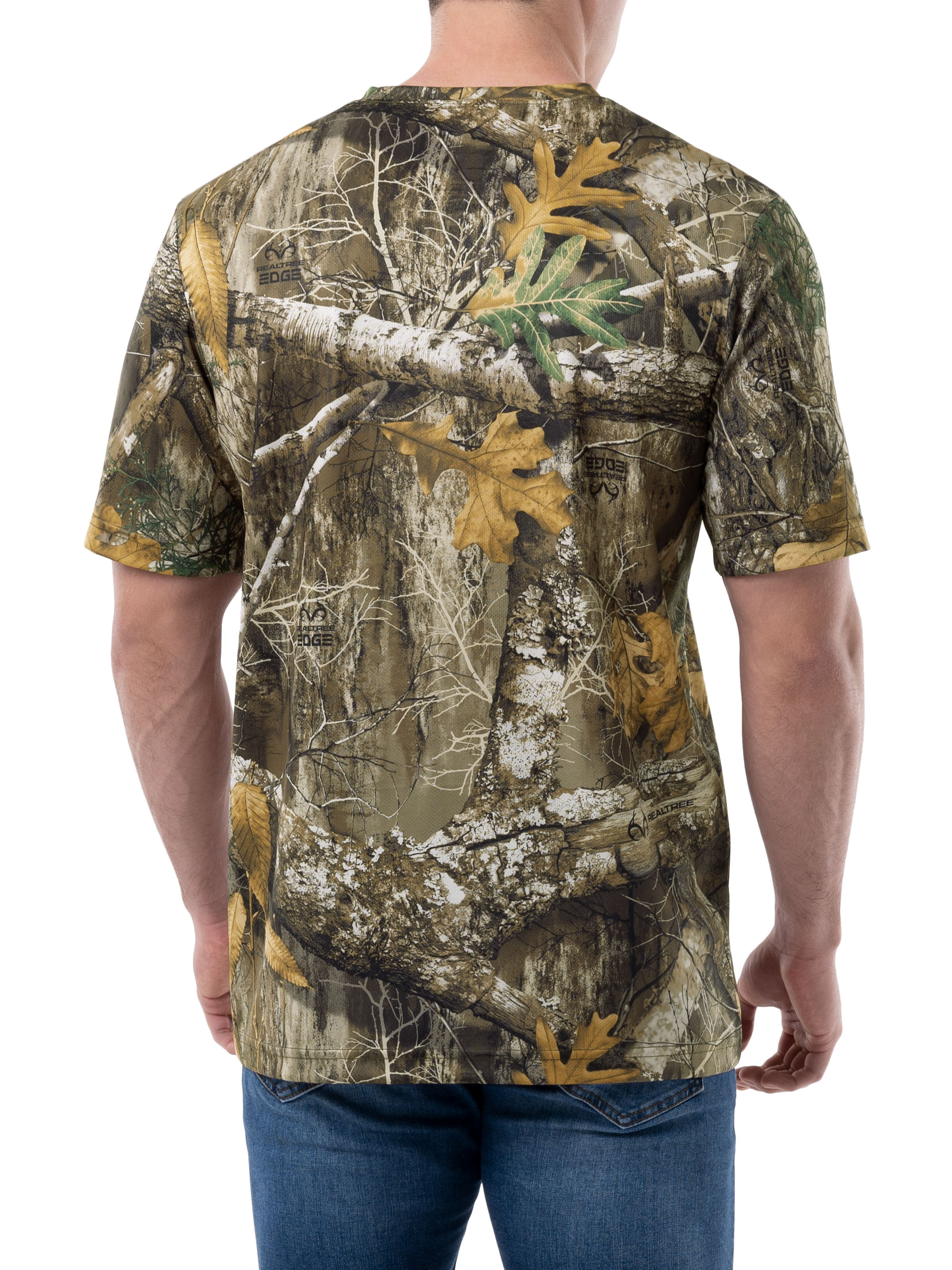 Realtree Men's Moisture Wicking Short Sleeve Hunting Shirts, Camo
