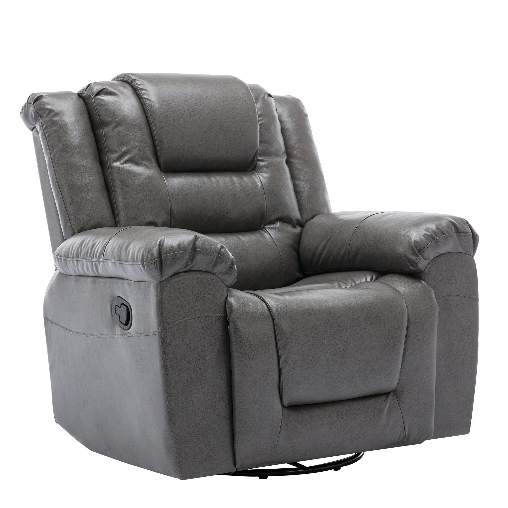 Euroco 360°Swivel and Rocking Home Theater Recliner Manual Recliner Chair with Wide Armrest for Living Room,Bedroom, Grey