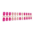 thumbnail image 4 of 24 Pcs Short Oval False Nail Colorful Flowers Press On Nail Summer Floral Acrylic Nail Glossy Full Cover Stick on Nail, 4 of 9