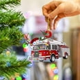 thumbnail image 4 of Yuarrent Árbol de Navidad colgante colgante decoración regalo personalizado camión de bomberos vehículo camión barco excavadora colgante Kits de decoración para fiestas Numero 5 Yuarrent HA042991-05, 4 of 5