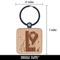 thumbnail image 2 of Animal Alphabet Letter L for Lion Square Keychain Charm Tag - Engraved Wood, 2 of 6