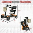 thumbnail image 5 of Lightweight Motorized Electric Mobility Scooter Easy Travel Large Premium Seat with Padded Armrests LED Lights - Orange, 5 of 11