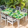 thumbnail image 2 of St. Patrick's Day Table Cloths for 6 Foot Rectangle Tables, Lucky Shamrocks Spring Leaves Botanical Patio Waterproof Elastic Fitted Tablecloths, Washable Rectangular Table Cover for Camping, 2 of 8