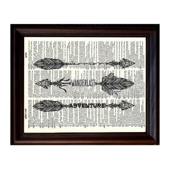 Arrows - Dictionary Art Print Printed On Authentic Vintage Dictionary Book Page - 8 x 10.5