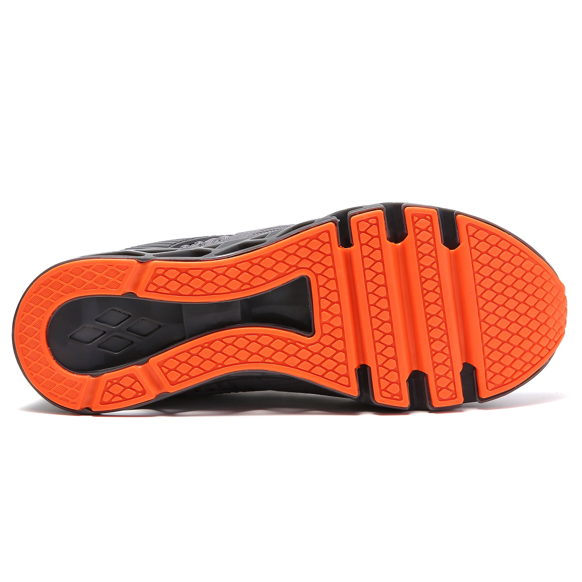 Men Sport Running Sneakers Tennis Athletic Walking Shoes Grey Orange Size 9 Mesh Fashion Casual Gym Runner Jogging Trainers