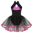 thumbnail image 3 of YONGHS Kids Girls Sleeveless Shiny Ballet Dance Leotard Tutu Mesh Dress, 3 of 5