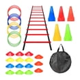 thumbnail image 3 of DYNWAVECA Agility Ladder Portable Staircase Balance Jumping Obstacles Adjustable Rungs 44 Piece Red, 3 of 10