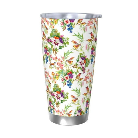 

Bingfone Birds And Flowers for 20 Oz Stainless Steel Travel Mug Double Wall Water Coffee Cup for Home Office Outdoor Works Great for Ice Drinks and Hot Beverage-Without Straw