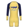 thumbnail image 2 of TiaoBug Boys Long Sleeve One Piece Rash Guard Swimsuit Water Sportswear UV Sun Protection Bathing Suits Yellow 9-10, 2 of 7