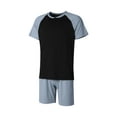thumbnail image 3 of Opperiaya Ensembles de Pyjama pour Hommes à Manches Courtes Contrastées avec Hauts et Shorts, 3 of 9