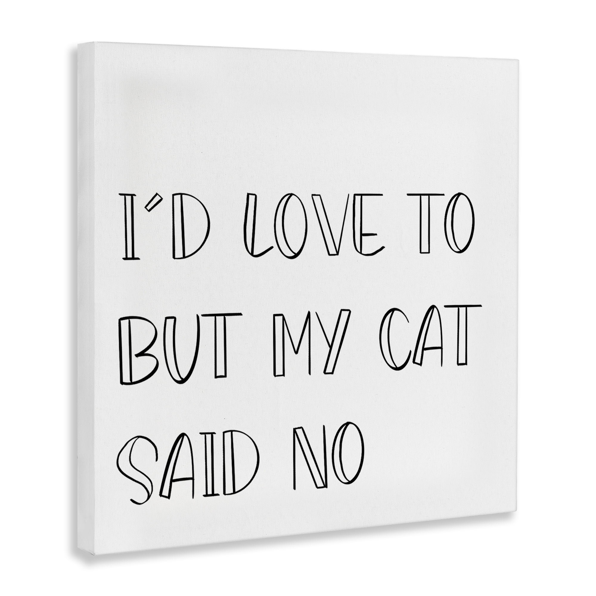 Stupell Industries My Cat Said No Text & Numbers Painting Wrapped Canvas Art Print Wall Art, 17 x 17