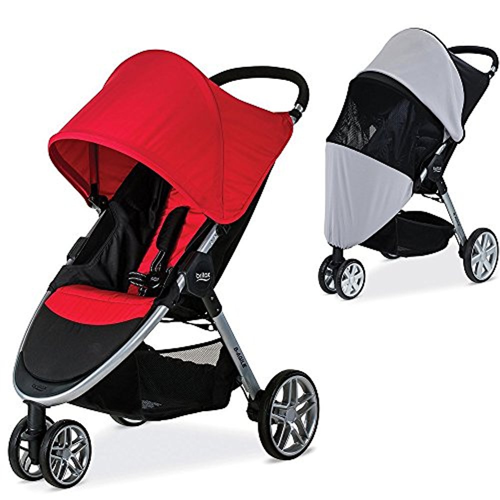 Britax 2017 BAgile Stroller With Sun Cover, Red