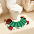 thumbnail image 4 of Zynviq Dog Bathroom Rugs 15.1" X 25.6" Bath Rugs Animals Diatom Ooze Washable U-Shaped Absorbent Green Small Rug for Toilet, 4 of 6