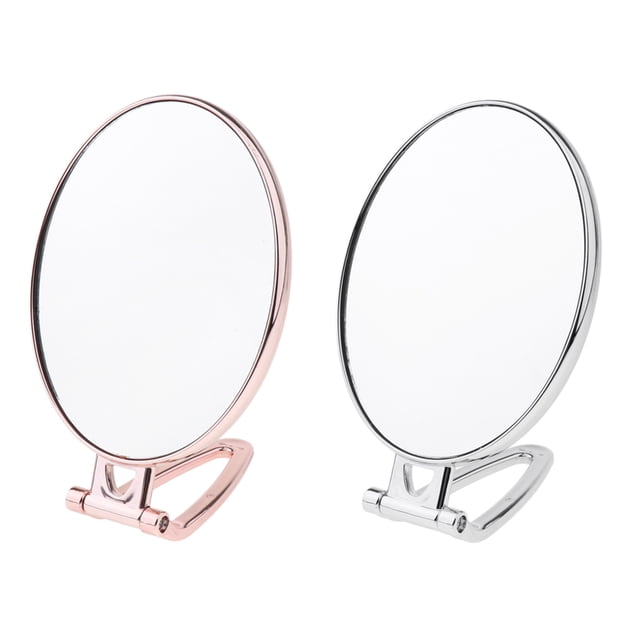 2 Piezas de Espejos de dos cara con Soporte - Espejo de Maquillaje Independiente funciones Colgante de Mano Salvador Espejo de maquillaje plegable