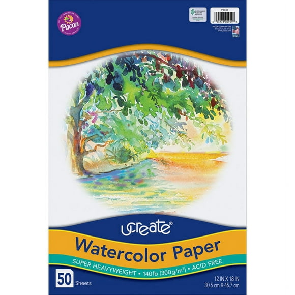 UCREATE WATERCOLOR PAPER WHITE 50 SHEETS