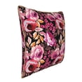 thumbnail image 2 of Fotbe Rose Flowers Pattern Velvet Decorative Throw Pillow Covers with Elegant Piping, Soft Plush Cushion Cover for Sofa, Bed, Car, Office-20"x20", 2 of 8