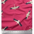 thumbnail image 3 of Soimoi Pink Viscose Chiffon Fabric Flying Stork Bird Print Fabric by Yard 42 Inch Wide, 3 of 3
