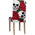 thumbnail image 2 of RYLABLUE Roses and Skulls Stretch Chair Cover Protector Seat Slipcover for Dining Room Hotel Wedding Party Set of 1, 2 of 5