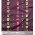 thumbnail image 1 of Soimoi Poly Georgette Fabric Heart & Owl Kids Print Fabric by The Yard 52 Inch Wide, 1 of 1