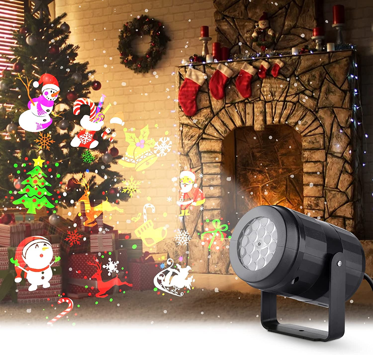 Proyector de Navidad para exteriores, lámpara de proyector LED con 16  patrones dinámicos, luz de decoración de Navidad, iluminación de Navidad  para fiestas en interiores, Navidad, Halloween, Año Nuev JAMW Sencillez |