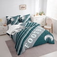 thumbnail image 2 of 3D Ball Game Comforter Sets Twin Size, American Football City Bedding Bed In A Bag(Comforter+Fitted+Flat Sheet+2 Pillowcases+2 Throw Pillow Covers) 7 Pieces Sports Bed Set, Philadelphia, 2 of 5