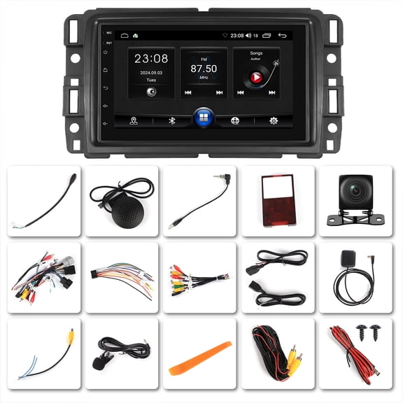 NURATIT Android 14 Double Din Car Stereo Radio for Chevrolet Traverse 2009-2014,7" Touchscreen Car Radio w/Carplay Android Auto GPS WiFi Bluetooth RDS DSP SWC Mic Backup Camera