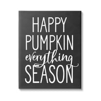 Pumpkin Everything Season Bold Black Autumn Sign Inspirational Graphic Art Gallery-Wrapped Canvas Print Wall Art
