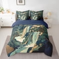 thumbnail image 2 of jejeloiu Boho Bohemian Waterfall 7-Piece Twin Bedding Sets,Natural Scenery Bedding Comforter Set,Green Beige Sheet Sets For Men Women,Luxury Bedroom Decor Reversible, 2 of 8