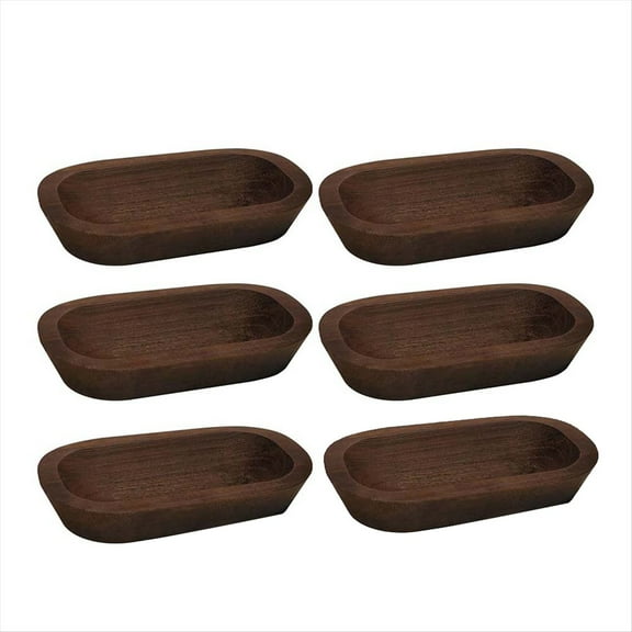 6 Pcs Wooden Dough Bowls for Candle Making Wood Bulk Decor Hand Carved Decorations Food Bread
