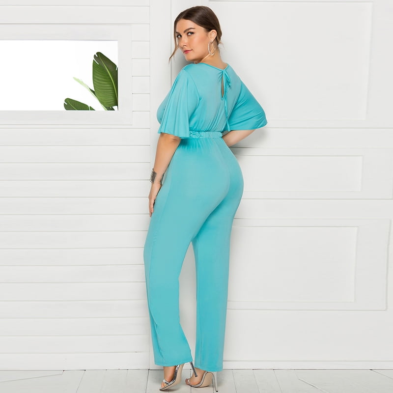 turquoise jumpsuit plus size