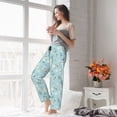 thumbnail image 5 of Salouo Bee Flower Print Women's Pajama Pants Casual Loose Sweatpants PJs Flowy Pants Drawstring Palazzo for Women Wide Leg Pants Lounge Pajama -X-Large, 5 of 8
