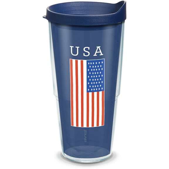 Tervis Americana USA Flag Made in USA Double Walled Insulated Travel Tumbler, Classic 24oz